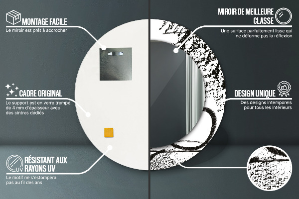 Oglinda rotunda imprimata Model de graffiti