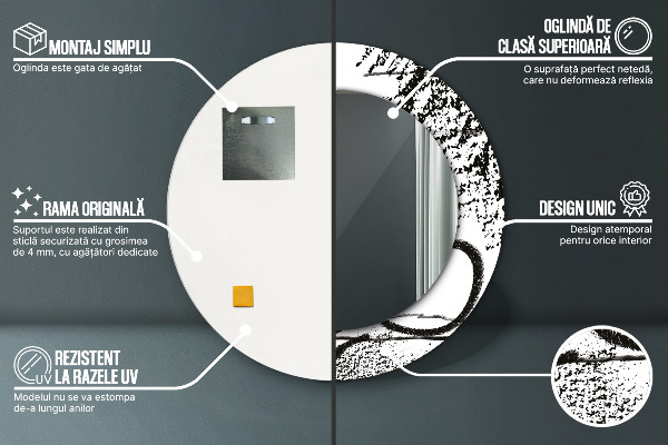 Oglinda rotunda imprimata Model de graffiti