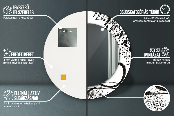 Oglinda rotunda imprimata Model de graffiti