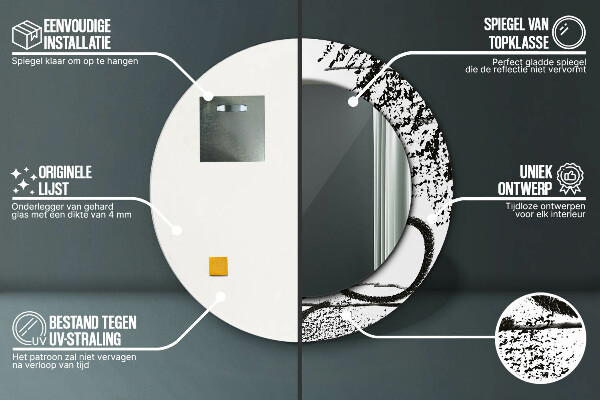 Oglinda rotunda imprimata Model de graffiti