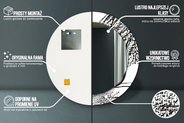 Oglinda rotunda imprimata Model de graffiti