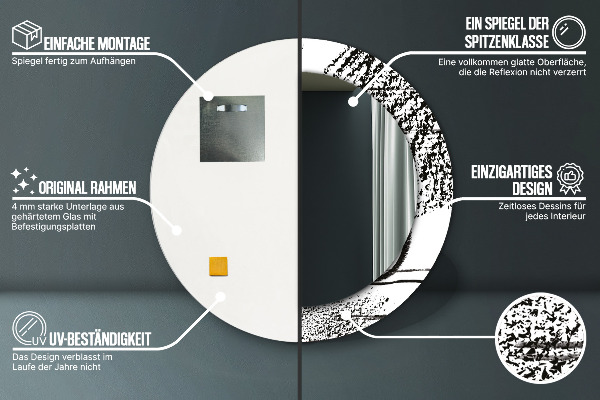 Oglinda rotunda imprimata Model de graffiti