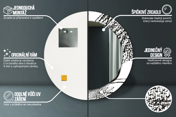 Oglinda rotunda imprimata Model de graffiti