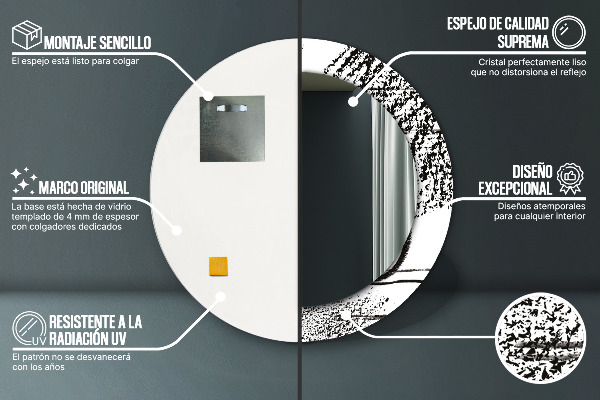 Oglinda rotunda imprimata Model de graffiti