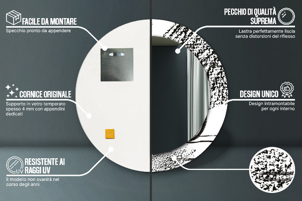 Oglinda rotunda imprimata Model de graffiti