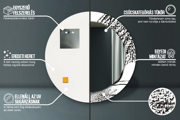 Oglinda rotunda imprimata Model de graffiti