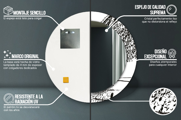 Oglinda rotunda imprimata Model de graffiti
