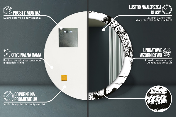 Oglinda rotunda imprimata Model de graffiti