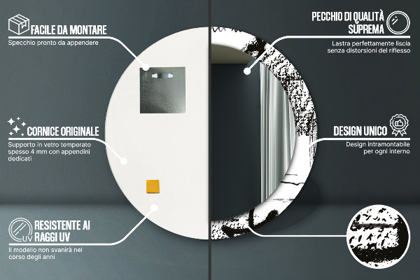 Oglinda rotunda imprimata Model de graffiti