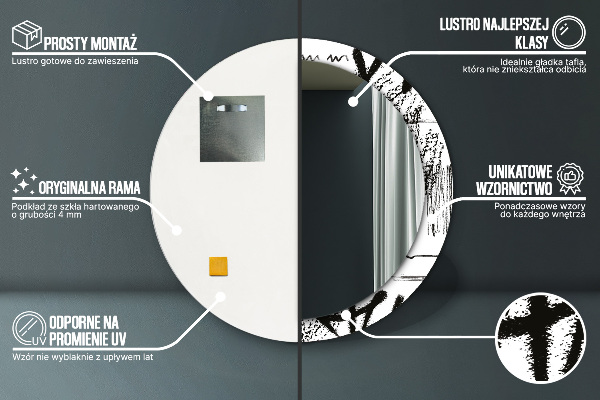 Oglinda rotunda imprimata Model de graffiti