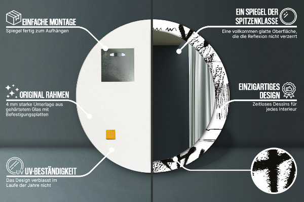 Oglinda rotunda imprimata Model de graffiti