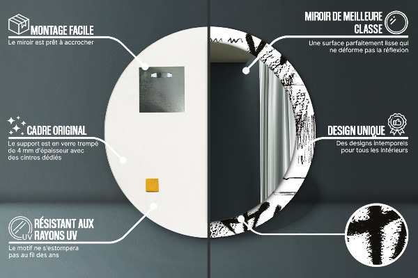 Oglinda rotunda imprimata Model de graffiti