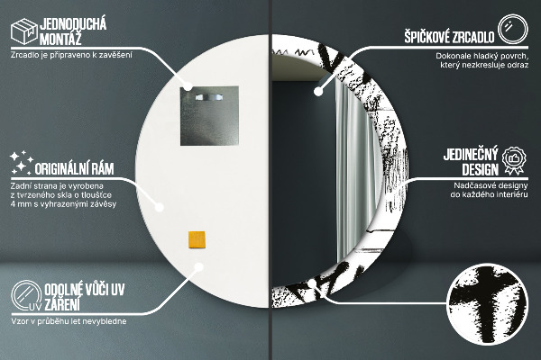 Oglinda rotunda imprimata Model de graffiti