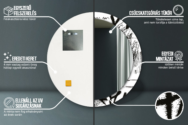 Oglinda rotunda imprimata Model de graffiti