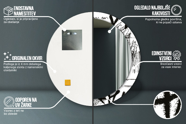 Oglinda rotunda imprimata Model de graffiti