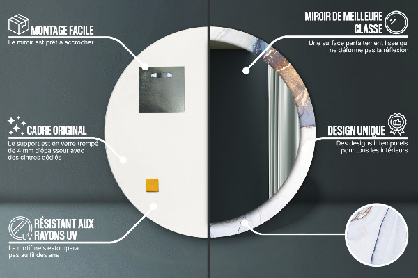 Oglinda rotunda imprimata Artă lichidă abstractă