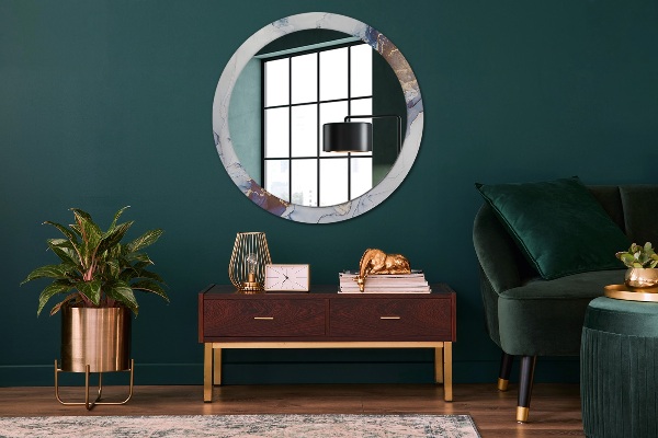 Oglinda rotunda imprimata Artă lichidă abstractă