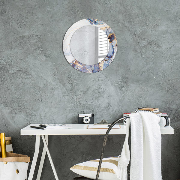 Oglinda rotunda imprimata Artă lichidă abstractă