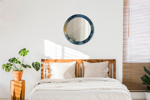 Oglinda rotunda imprimata Marmură onyx