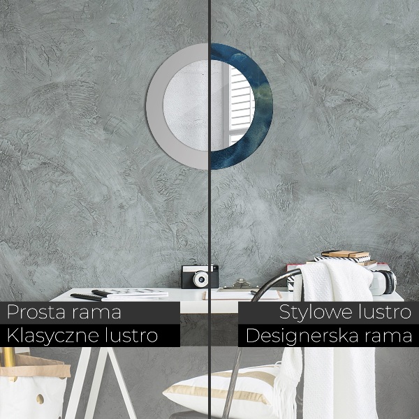 Oglinda rotunda imprimata Marmură onyx