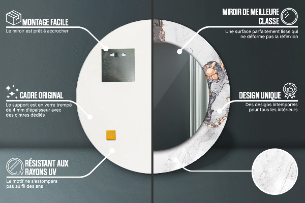 Oglinda rotunda imprimata Fluid abstract