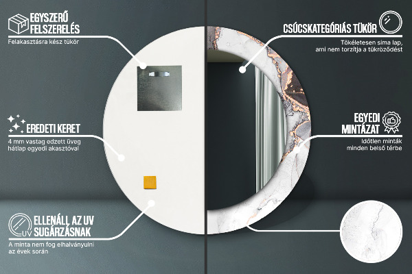 Oglinda rotunda imprimata Fluid abstract