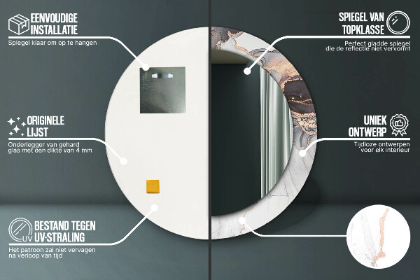 Oglinda rotunda imprimata Fluid abstract