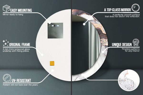 Oglinda rotunda imprimata Fluid abstract