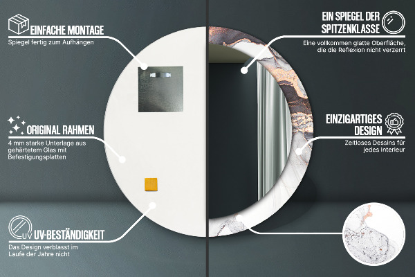 Oglinda rotunda imprimata Fluid abstract