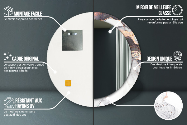 Oglinda rotunda imprimata Fluid abstract