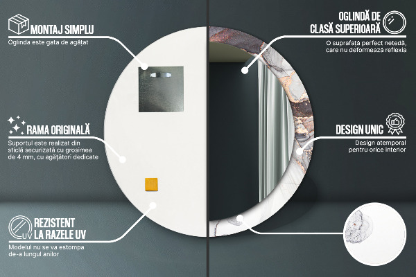 Oglinda rotunda imprimata Fluid abstract