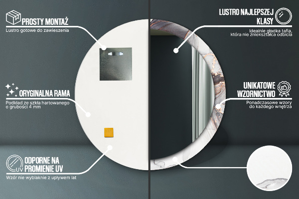 Oglinda rotunda imprimata Fluid abstract