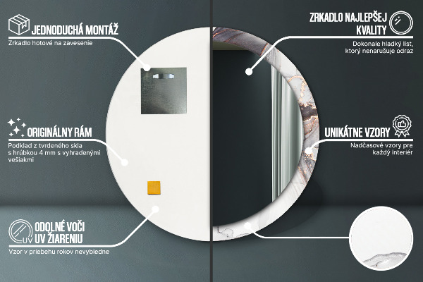 Oglinda rotunda imprimata Fluid abstract