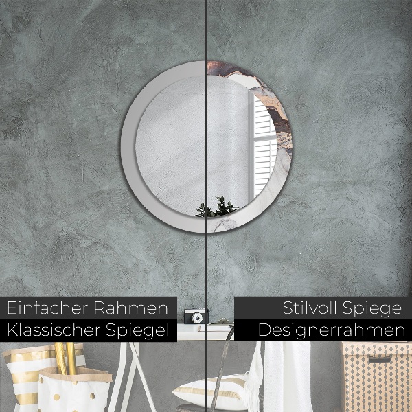 Oglinda rotunda imprimata Fluid abstract