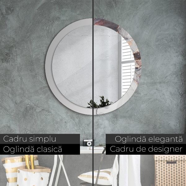 Oglinda rotunda imprimata Fluid abstract