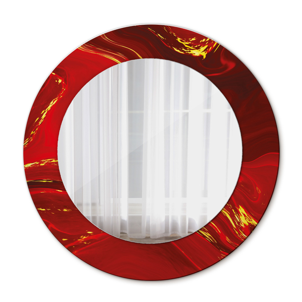 Oglinda rotunda imprimata Marmură roșie