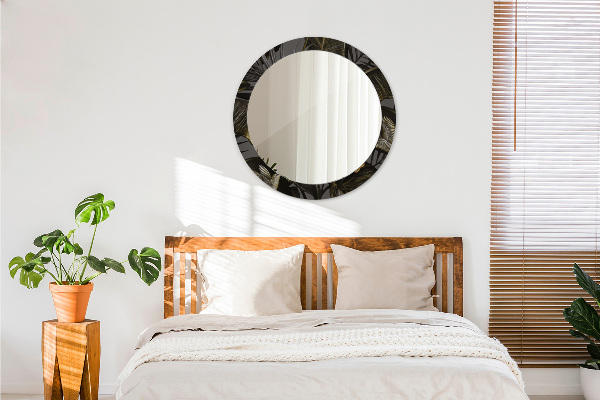 Oglinda cu decor rotunda Flori de hibiscus