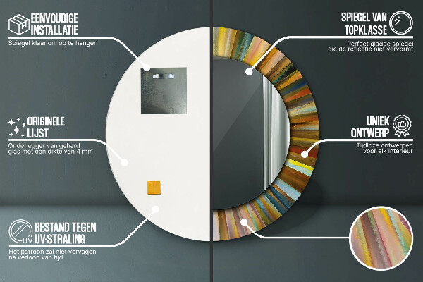 Oglinda cu decor rotunda Model radial abstract