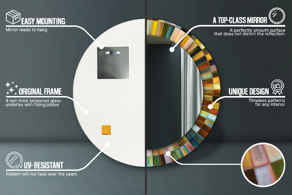 Oglinda cu decor rotunda Model radial abstract