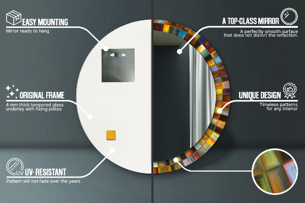 Oglinda cu decor rotunda Model radial abstract