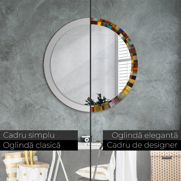 Oglinda cu decor rotunda Model radial abstract