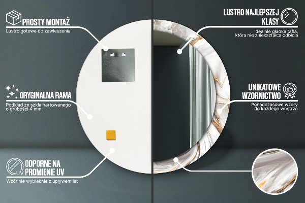 Decoratiuni perete cu oglinda Marmură strălucitoare