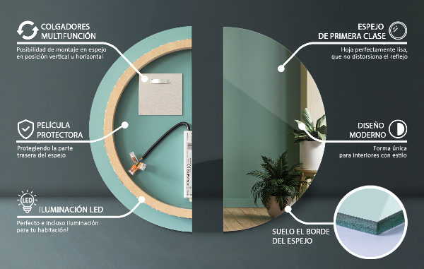 Rotunda oglinda baie iluminare led fi 40 cm