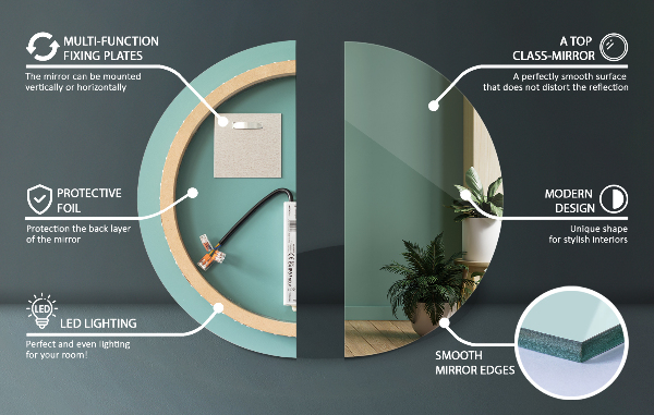 Rotunda oglinda baie cu led fi 90 cm