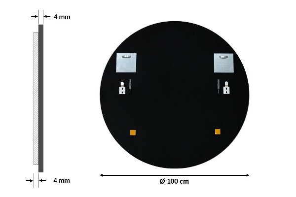 Rotunda oglinda cu rama neagra living fi 100 cm
