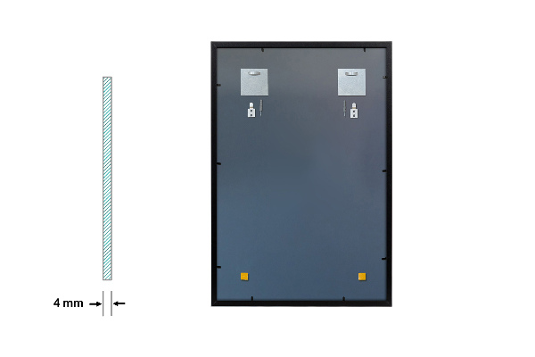 Oglinda pentru baie dreptunghiulara rama neagra 70x50 cm