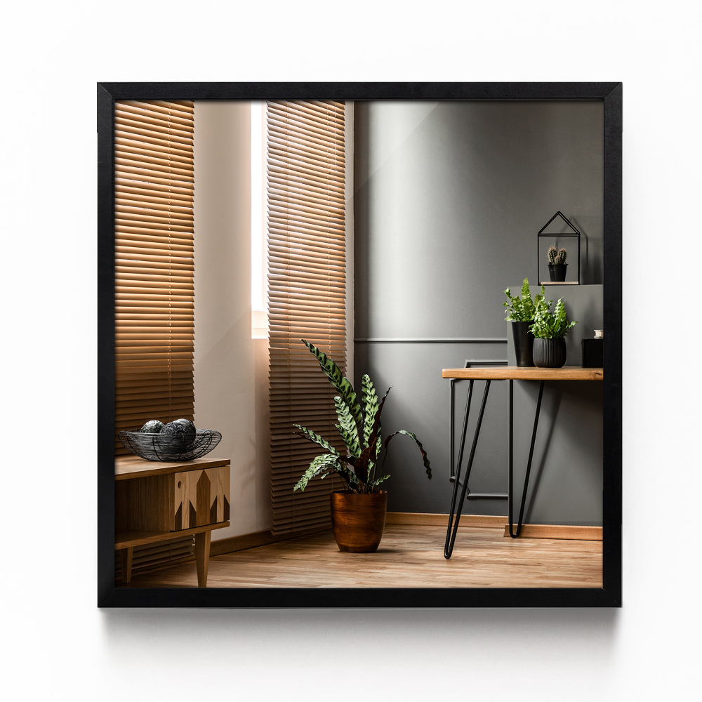 Dreptunghiulara oglinda dormitor cu rama neagra 50x50 cm