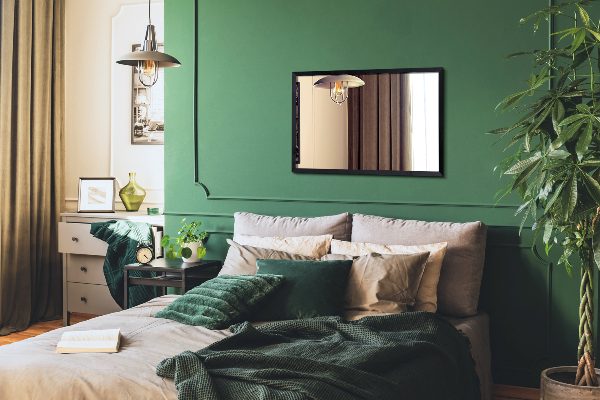 Dreptunghiulara oglinda pentru dormitor rama neagra 70x50 cm