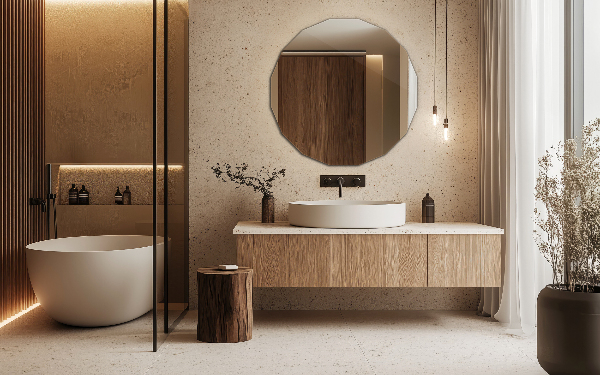 Oglindă geometrică cu formă originală 50x50 cm