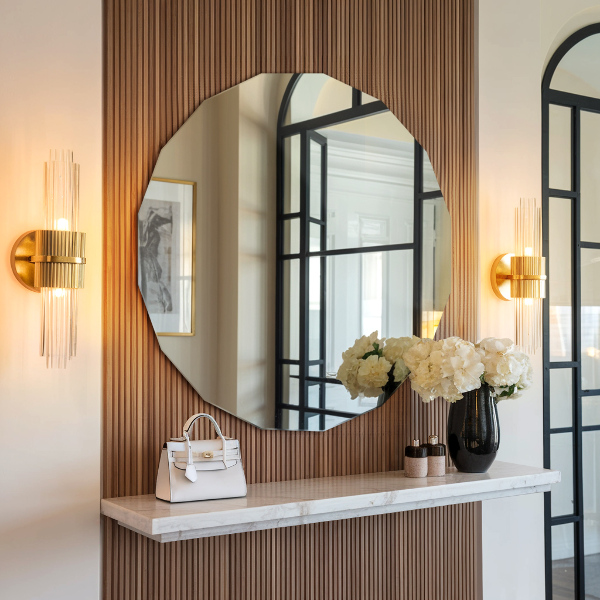 Oglindă geometrică estetic 80x80 cm